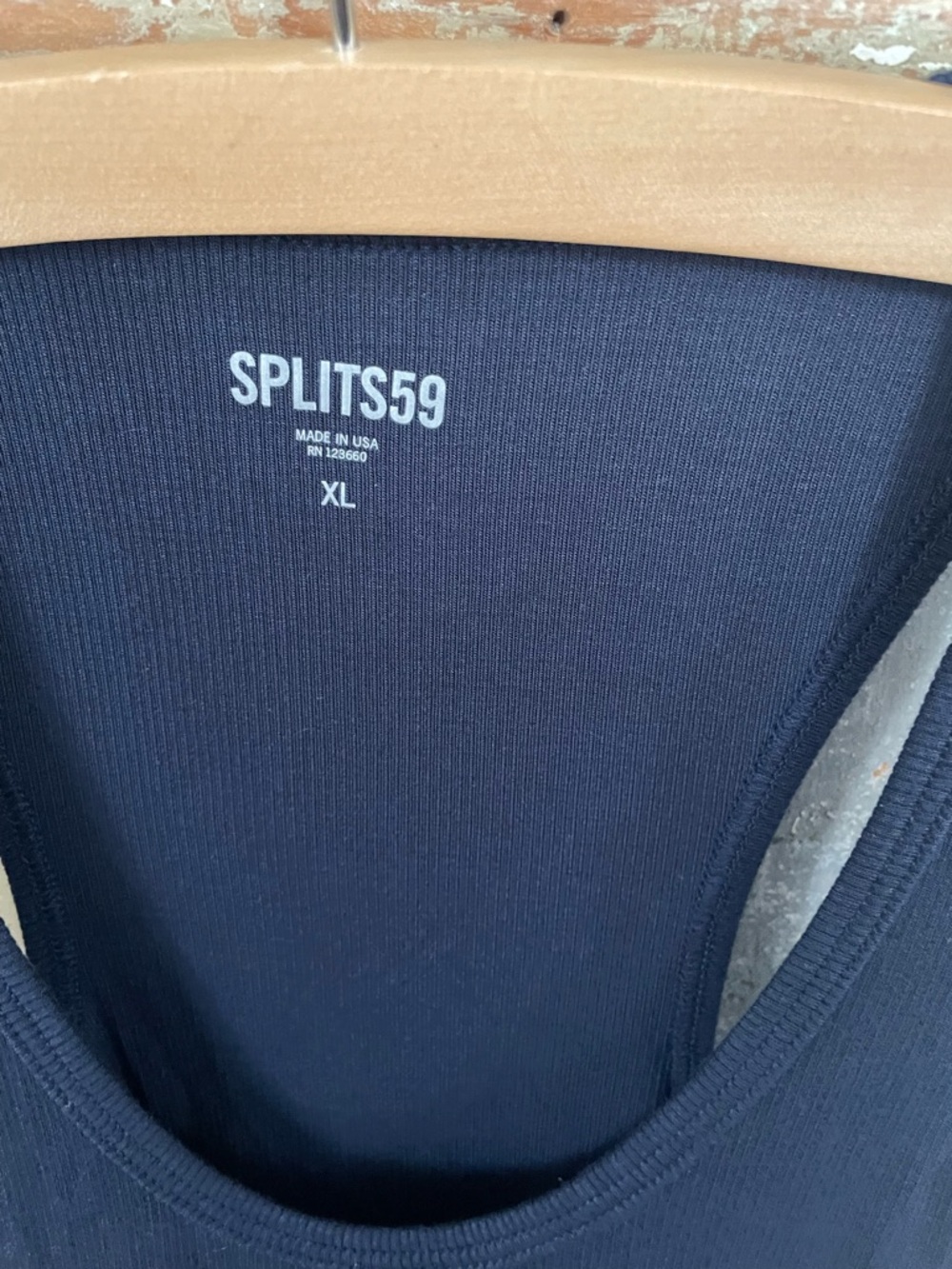 Splits59 Navy Ribbed Scoop Neck Tank - Picture 2 of 4